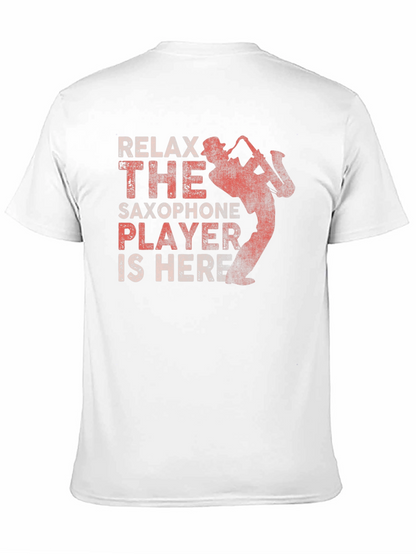 Relax Saxophone Player Graphic Tee - Black