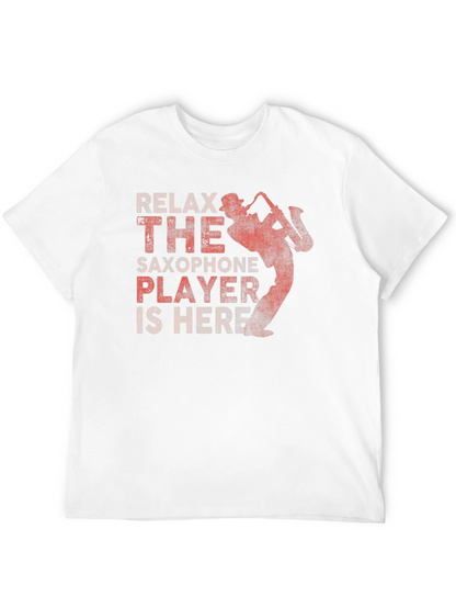 Relax Saxophone Player Graphic Tee - Black