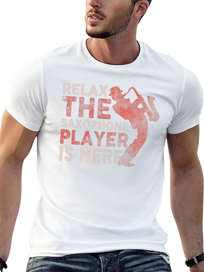 Relax Saxophone Player Graphic Tee - Black