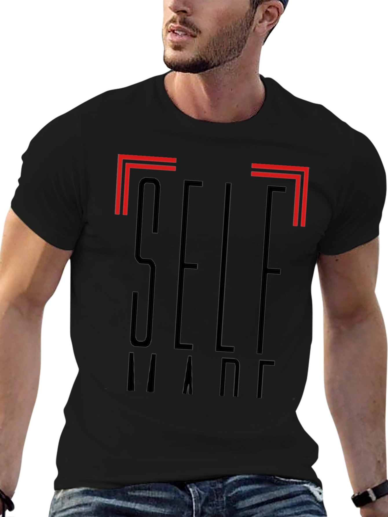 Self Made Graphic Black T-Shirt