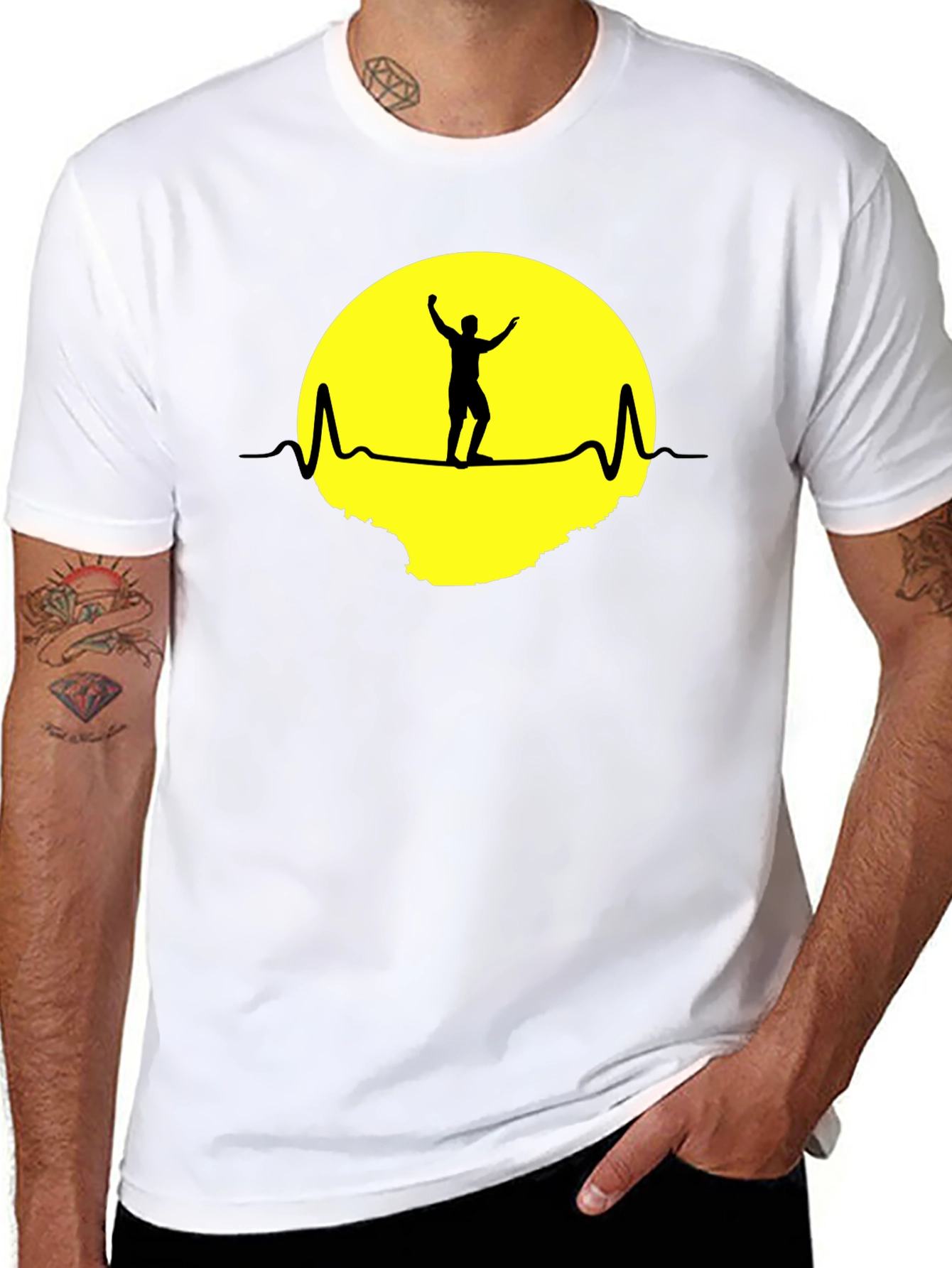 Heartbeat Man Silhouette Graphic Tee