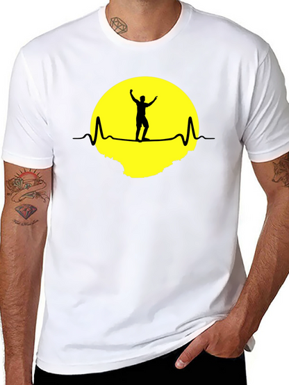 Heartbeat Man Silhouette Graphic Tee