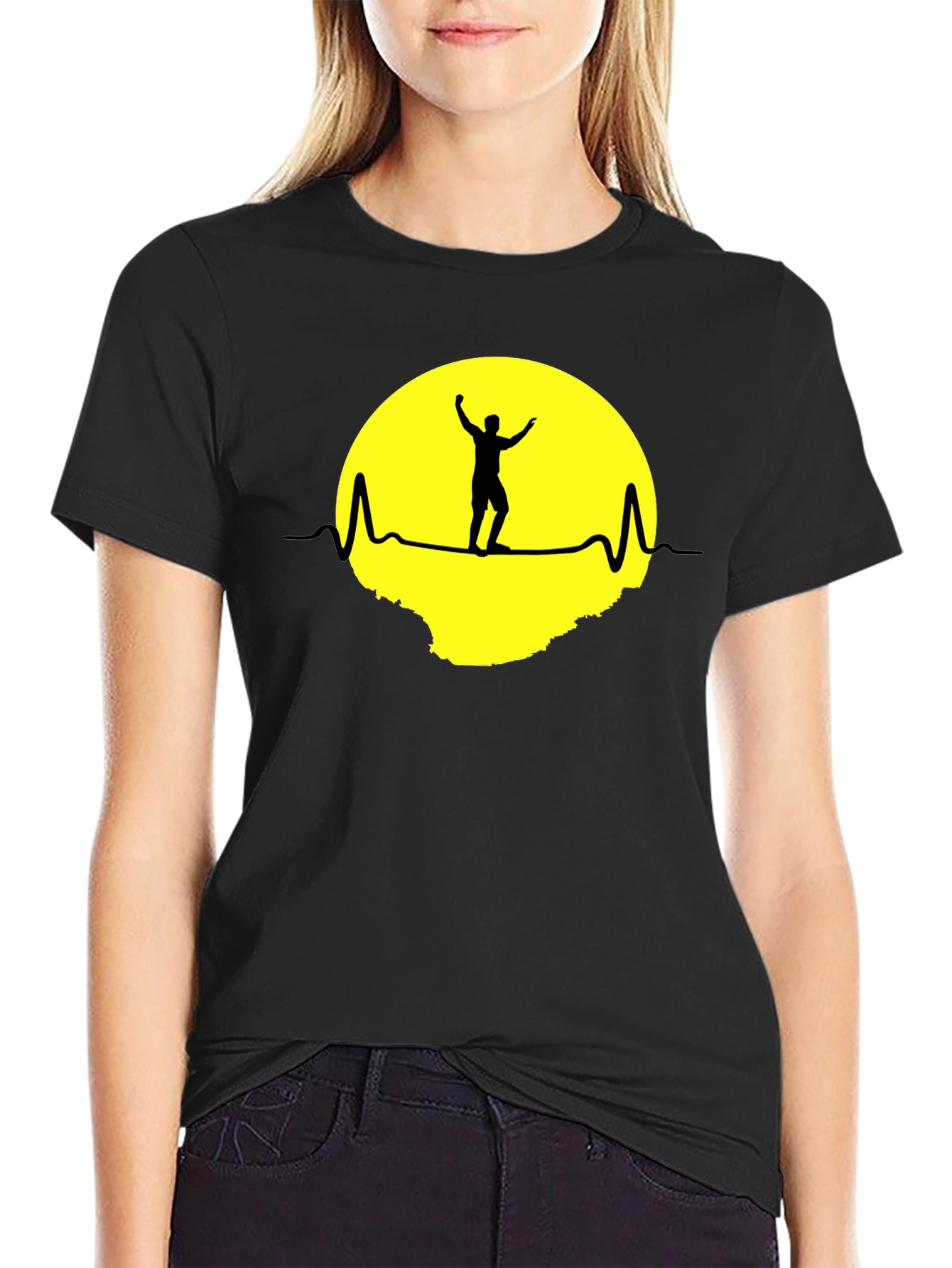 Heartbeat Man Silhouette Graphic Tee