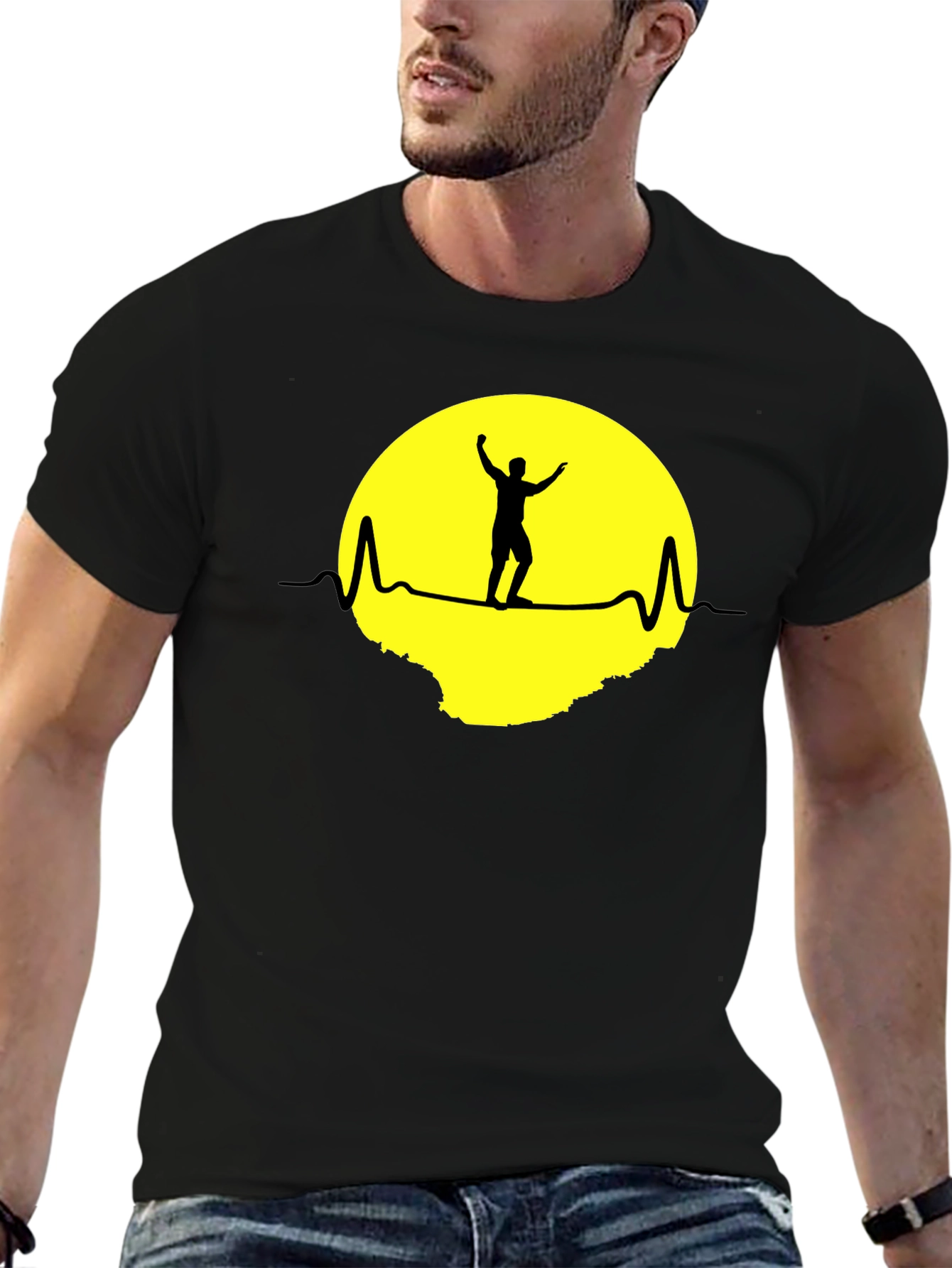 Heartbeat Man Silhouette Graphic Tee