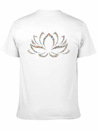 Lotus Flower Graphic Black T-Shirt