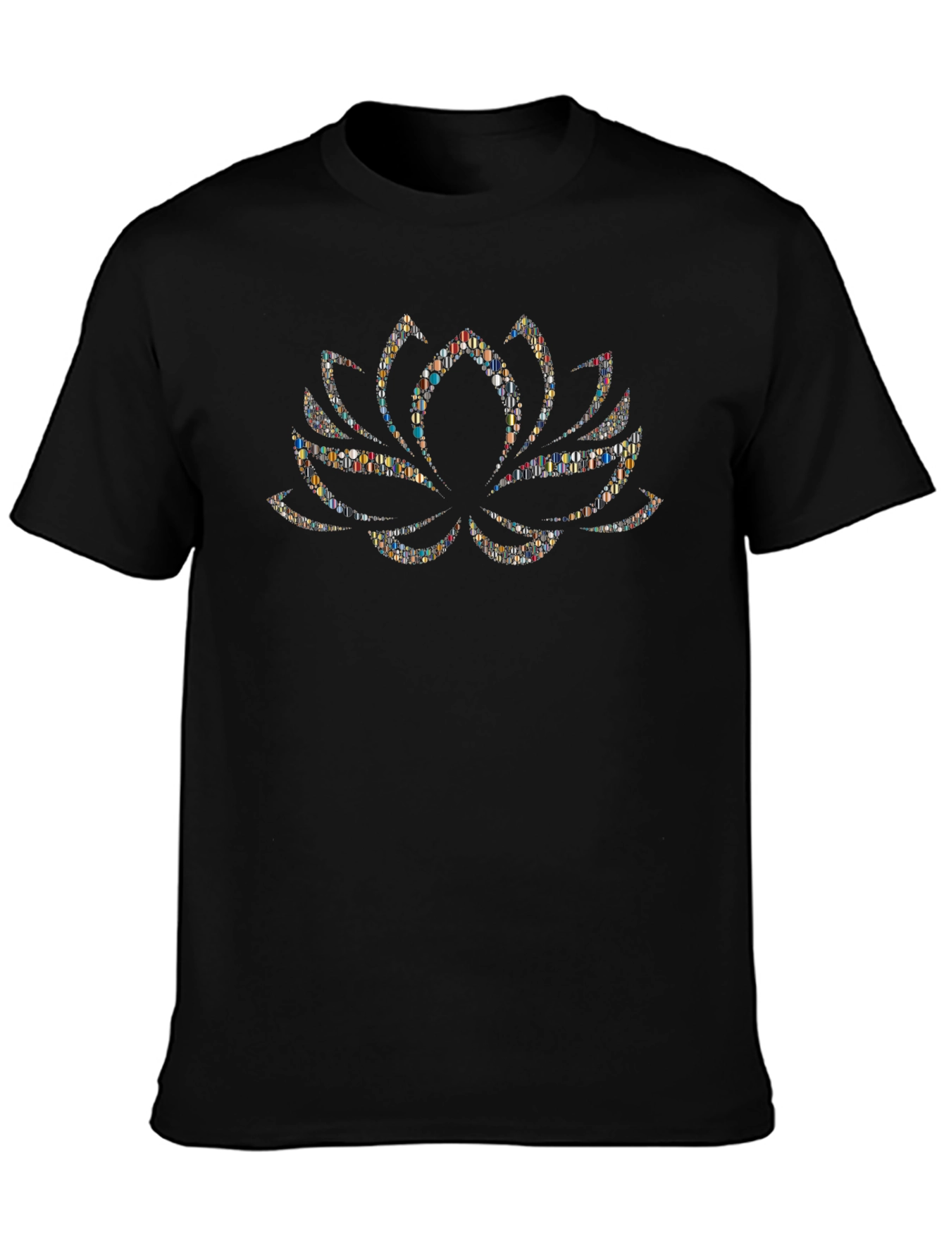 Lotus Flower Graphic Black T-Shirt