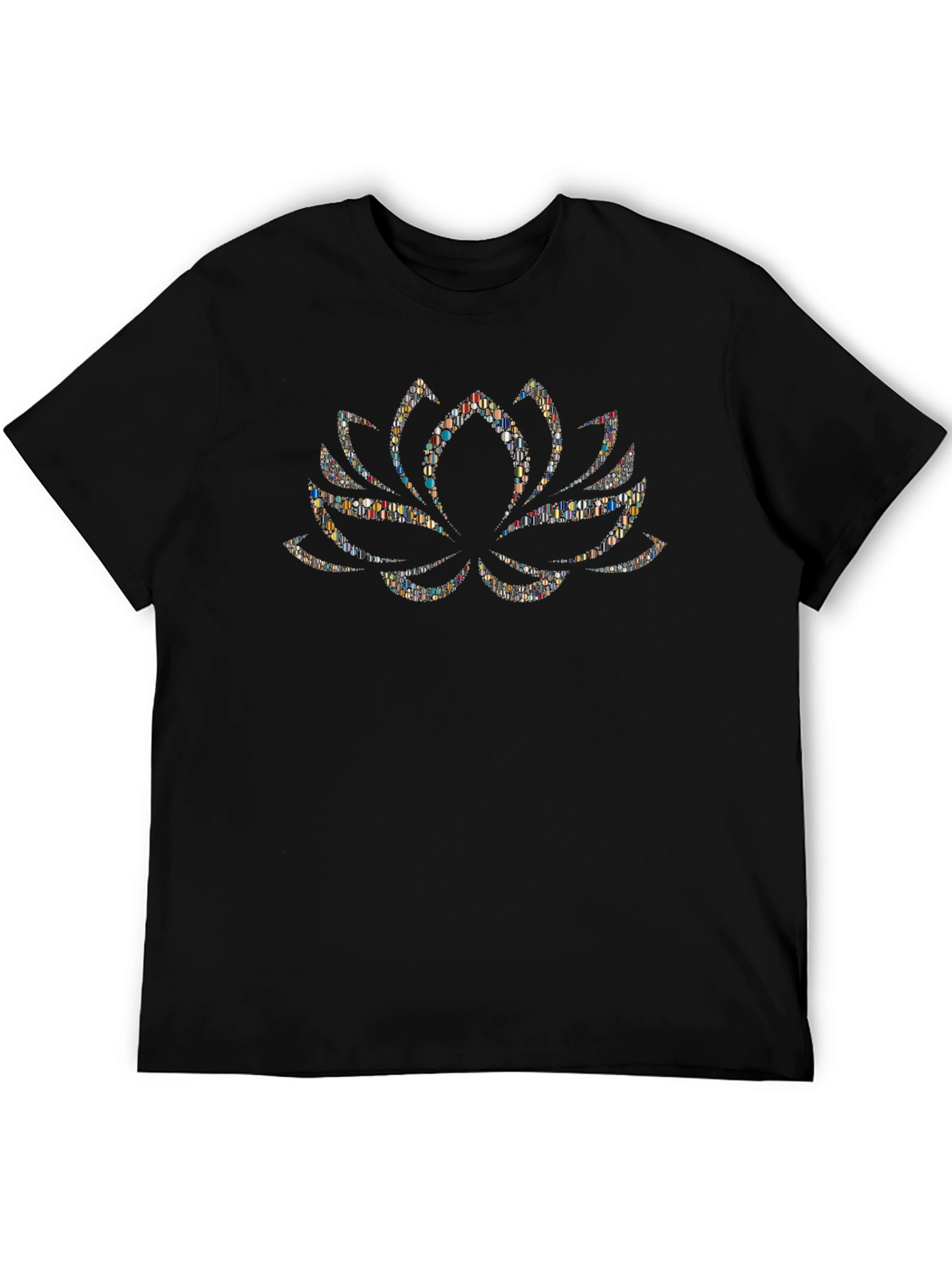 Lotus Flower Graphic Black T-Shirt