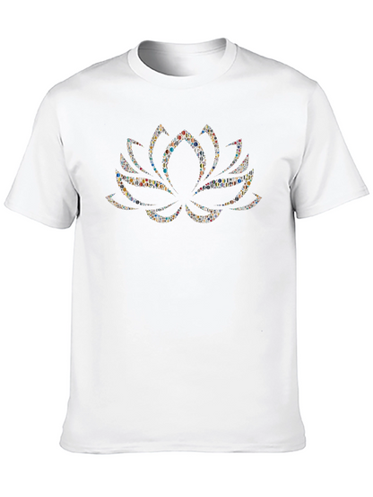 Lotus Flower Graphic Black T-Shirt