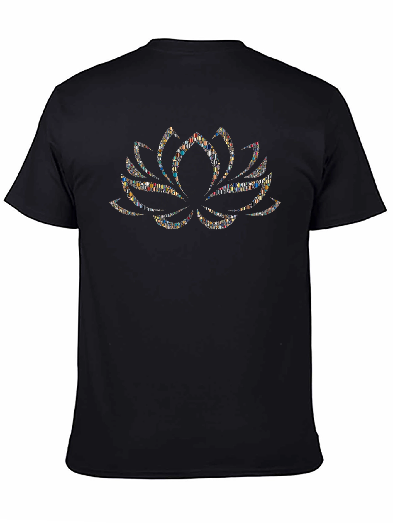 Lotus Flower Graphic Black T-Shirt