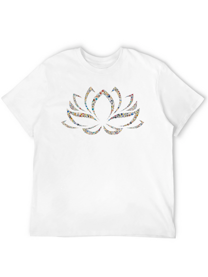Lotus Flower Graphic Black T-Shirt