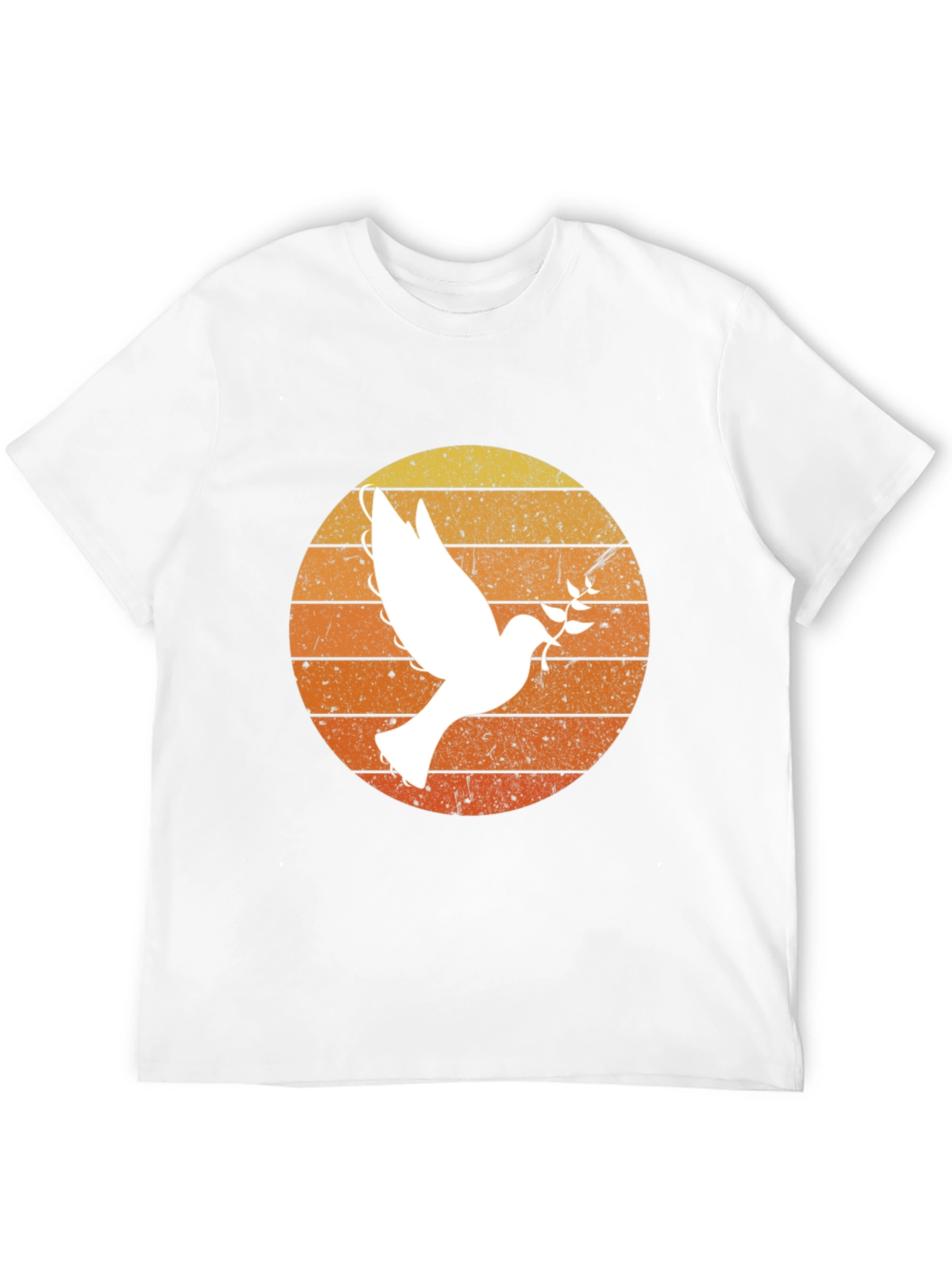 Peace Dove Graphic T-Shirt - Retro Sunset Design
