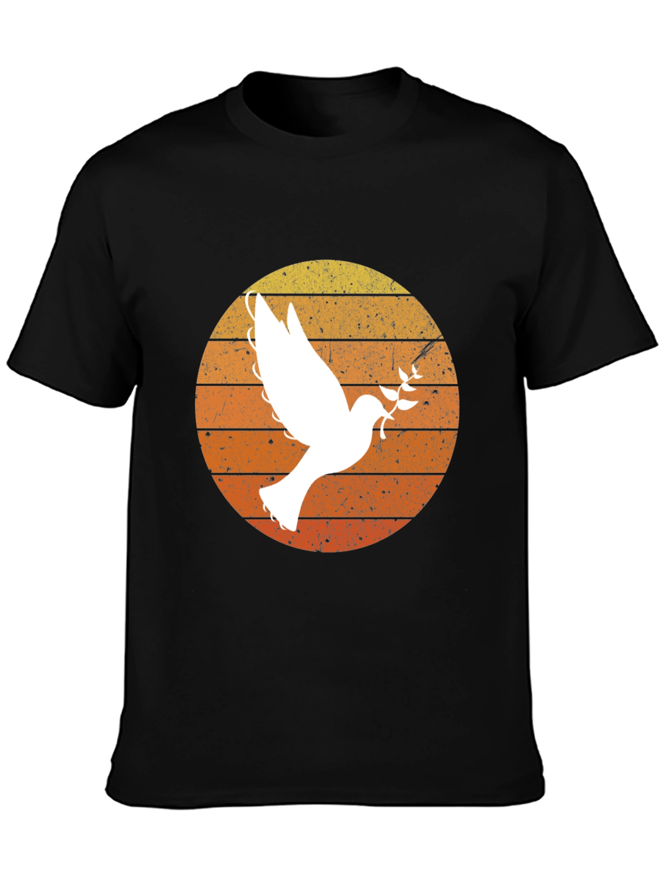 Peace Dove Graphic T-Shirt - Retro Sunset Design