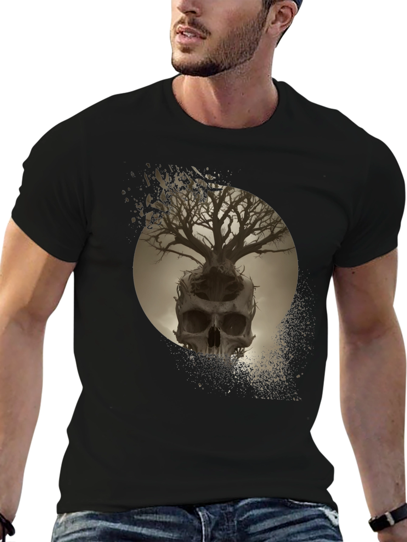 Skull Tree Graphic Tee - Unique Design