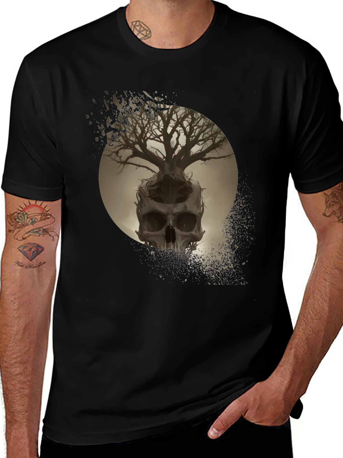 Skull Tree Graphic Tee - Unique Design