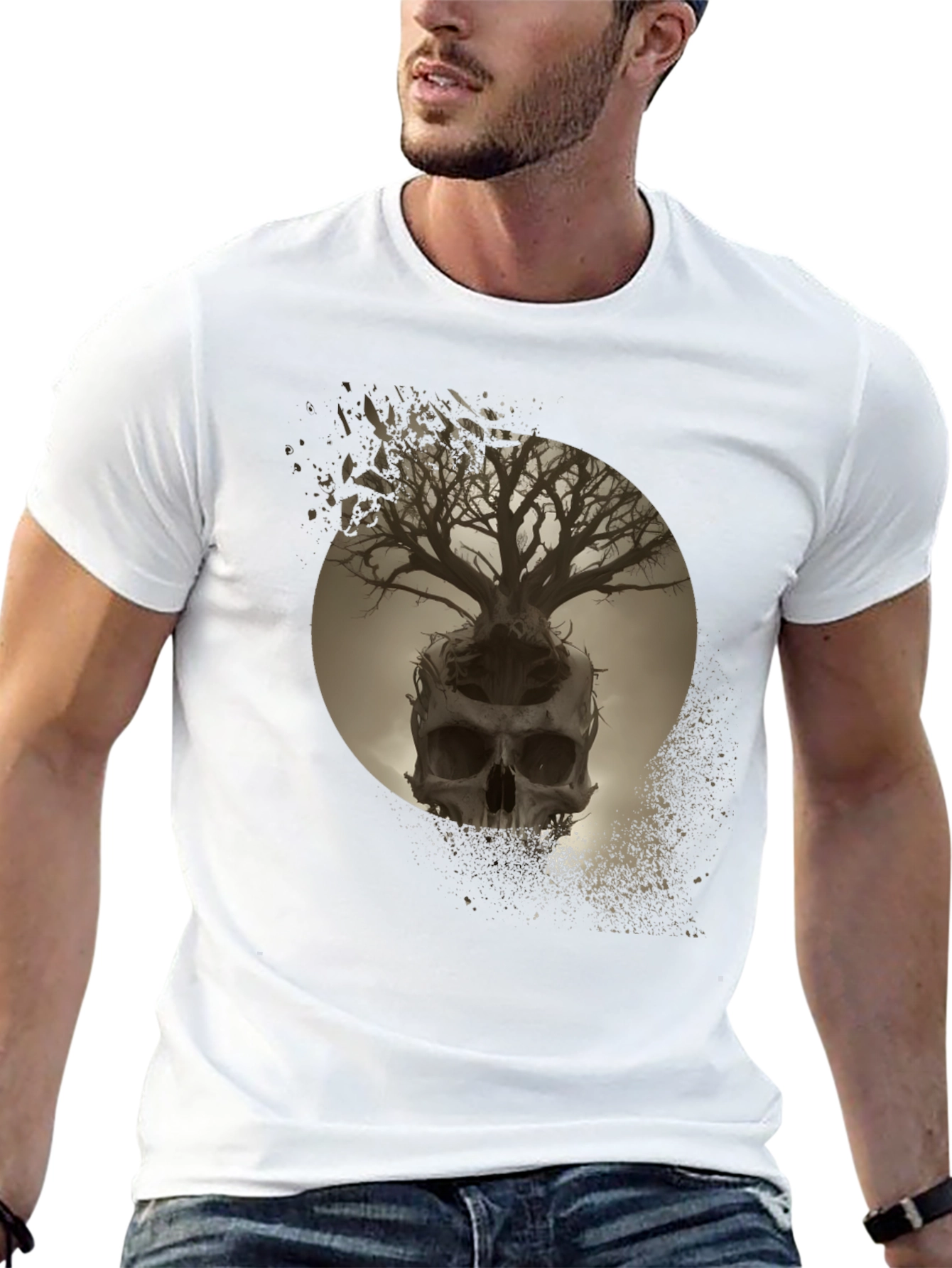 Skull Tree Graphic Tee - Unique Design
