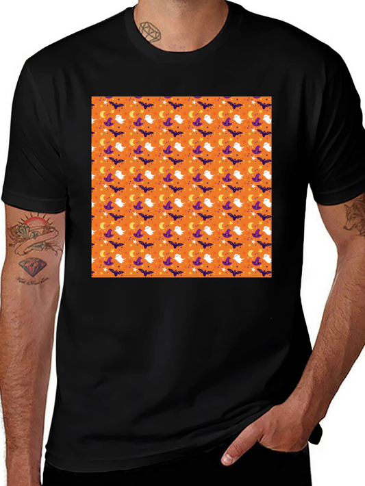 Halloween Pattern Black T-Shirt