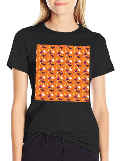 Halloween Pattern Black T-Shirt