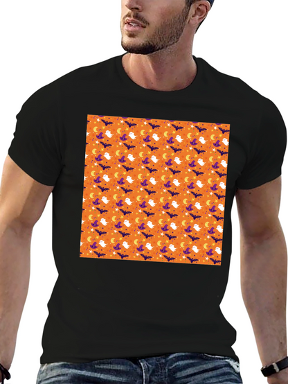Halloween Pattern Black T-Shirt