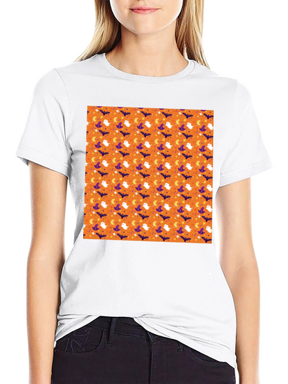 Halloween Pattern Black T-Shirt