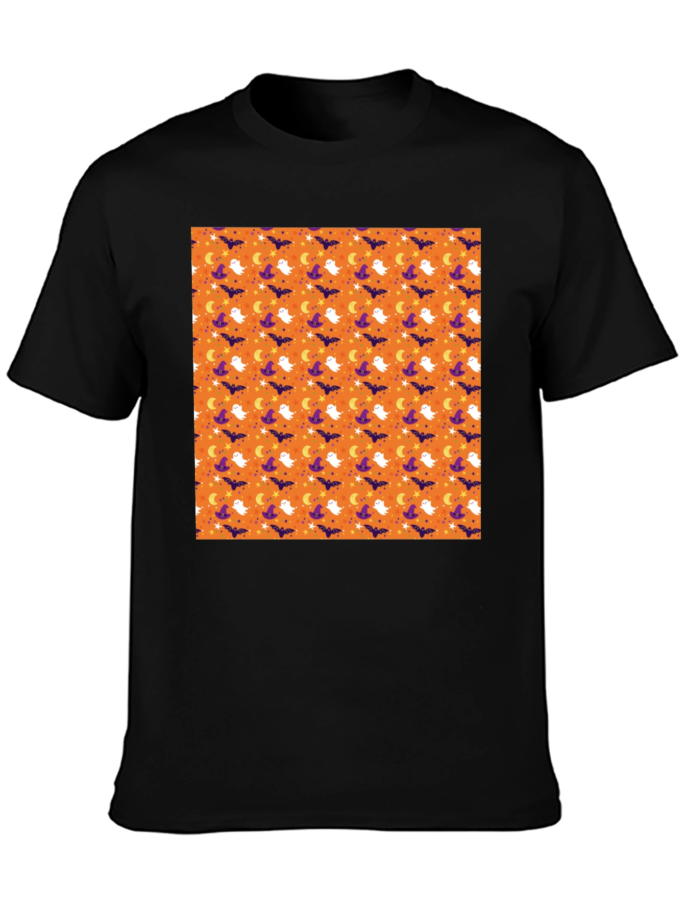 Halloween Pattern Black T-Shirt