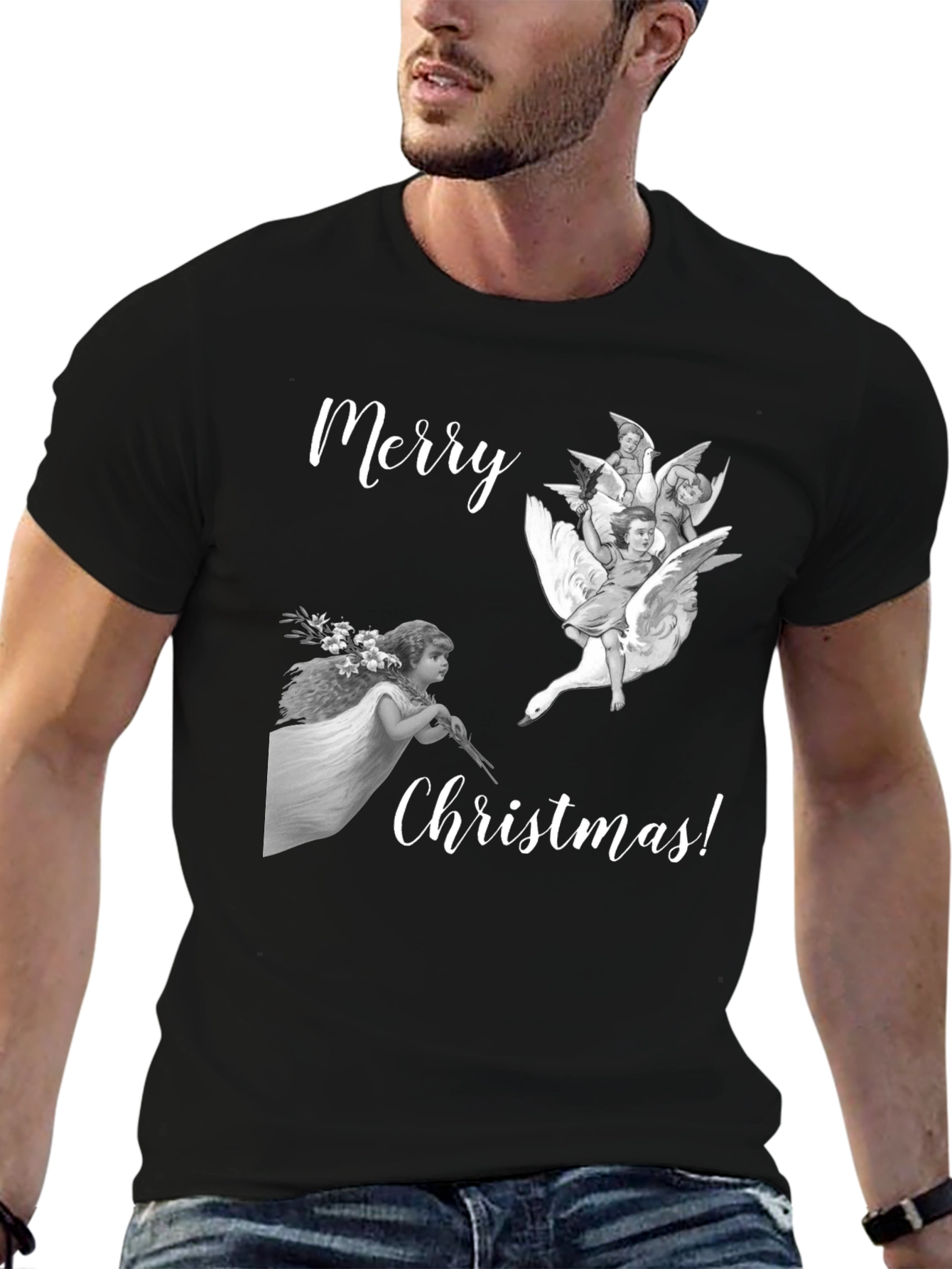 Merry Christmas Angels Graphic Tee