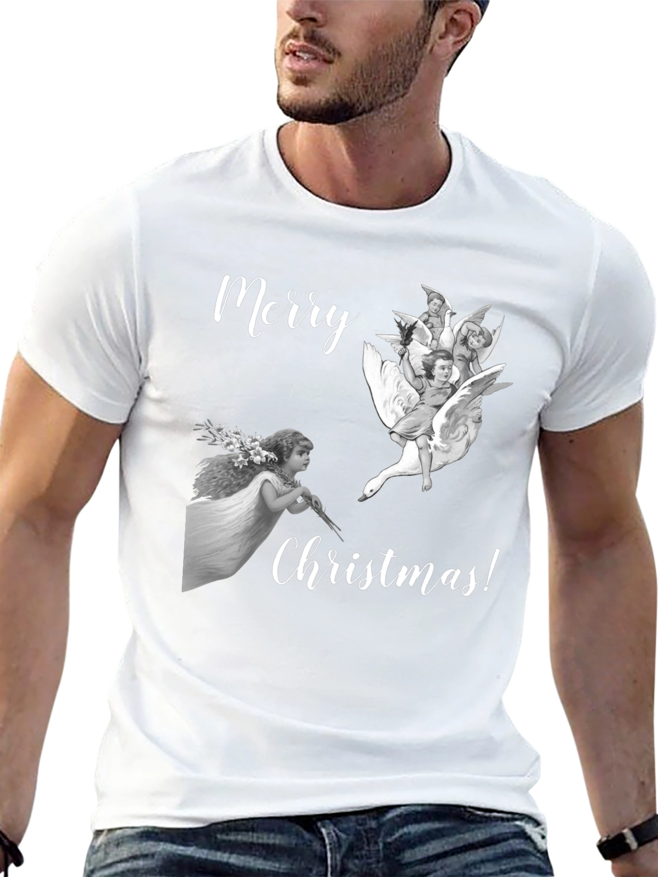 Merry Christmas Angels Graphic Tee
