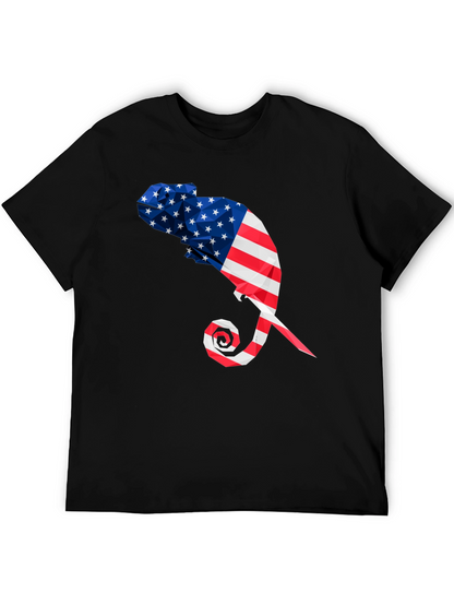 American Flag Chameleon Graphic Tee