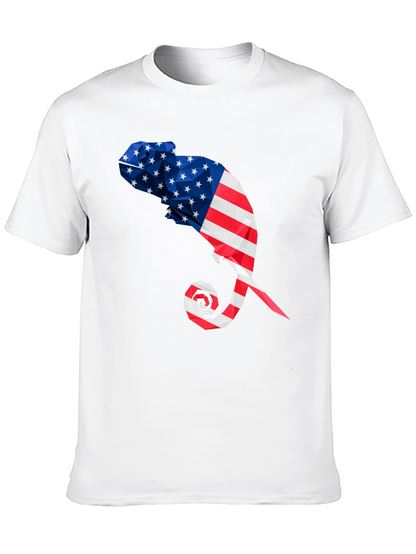 American Flag Chameleon Graphic Tee