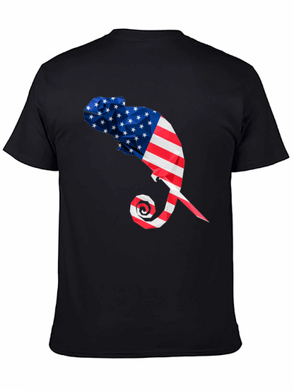 American Flag Chameleon Graphic Tee