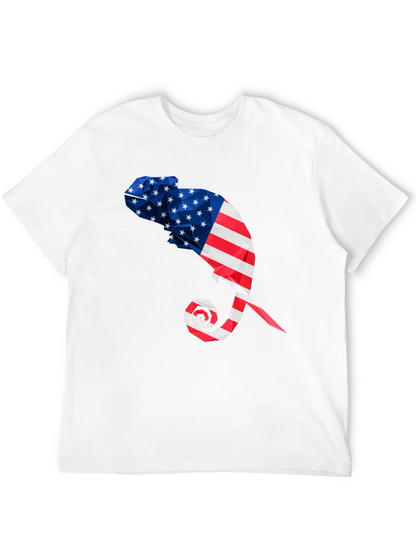 American Flag Chameleon Graphic Tee