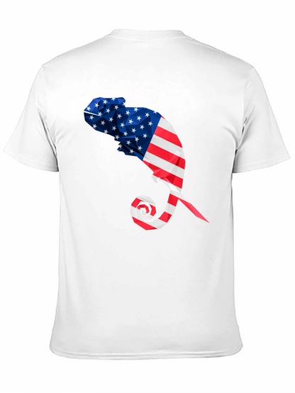 American Flag Chameleon Graphic Tee