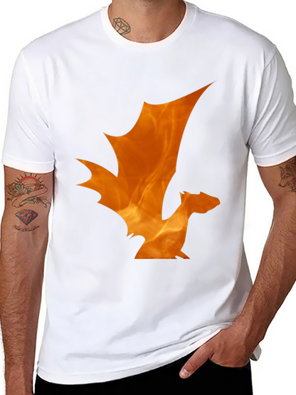 Fiery Dragon Graphic Tee - Black Cotton T-Shirt