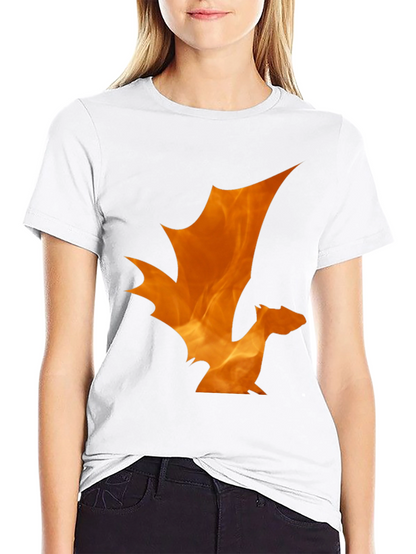 Fiery Dragon Graphic Tee - Black Cotton T-Shirt