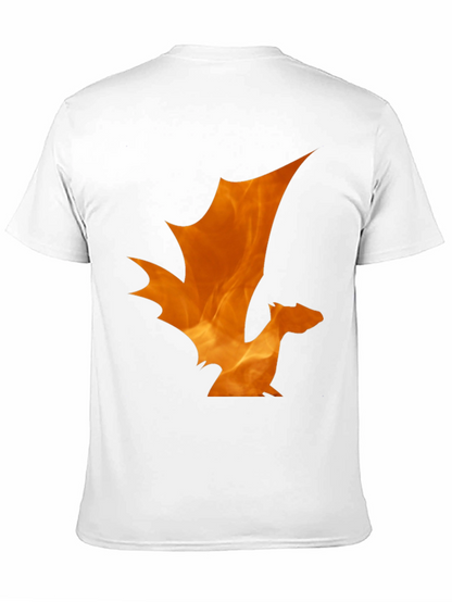 Fiery Dragon Graphic Tee - Black Cotton T-Shirt