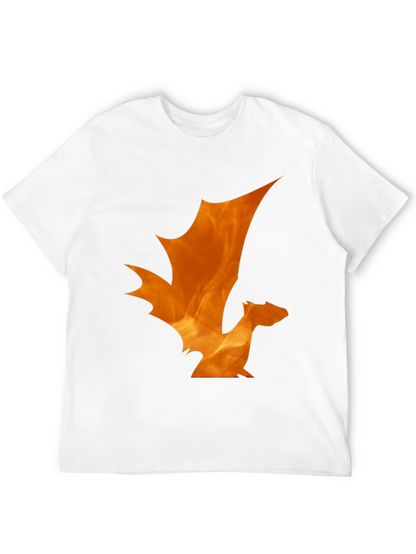 Fiery Dragon Graphic Tee - Black Cotton T-Shirt