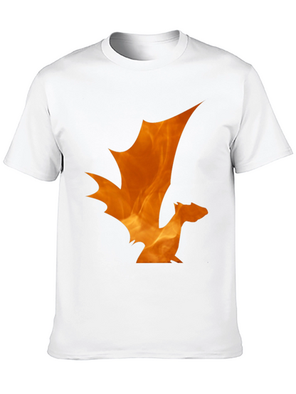 Fiery Dragon Graphic Tee - Black Cotton T-Shirt
