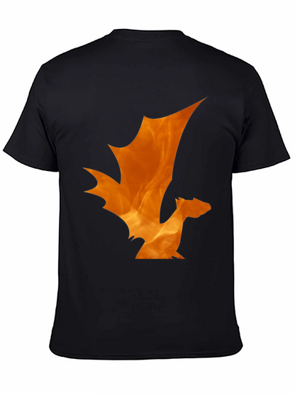 Fiery Dragon Graphic Tee - Black Cotton T-Shirt