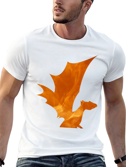 Fiery Dragon Graphic Tee - Black Cotton T-Shirt