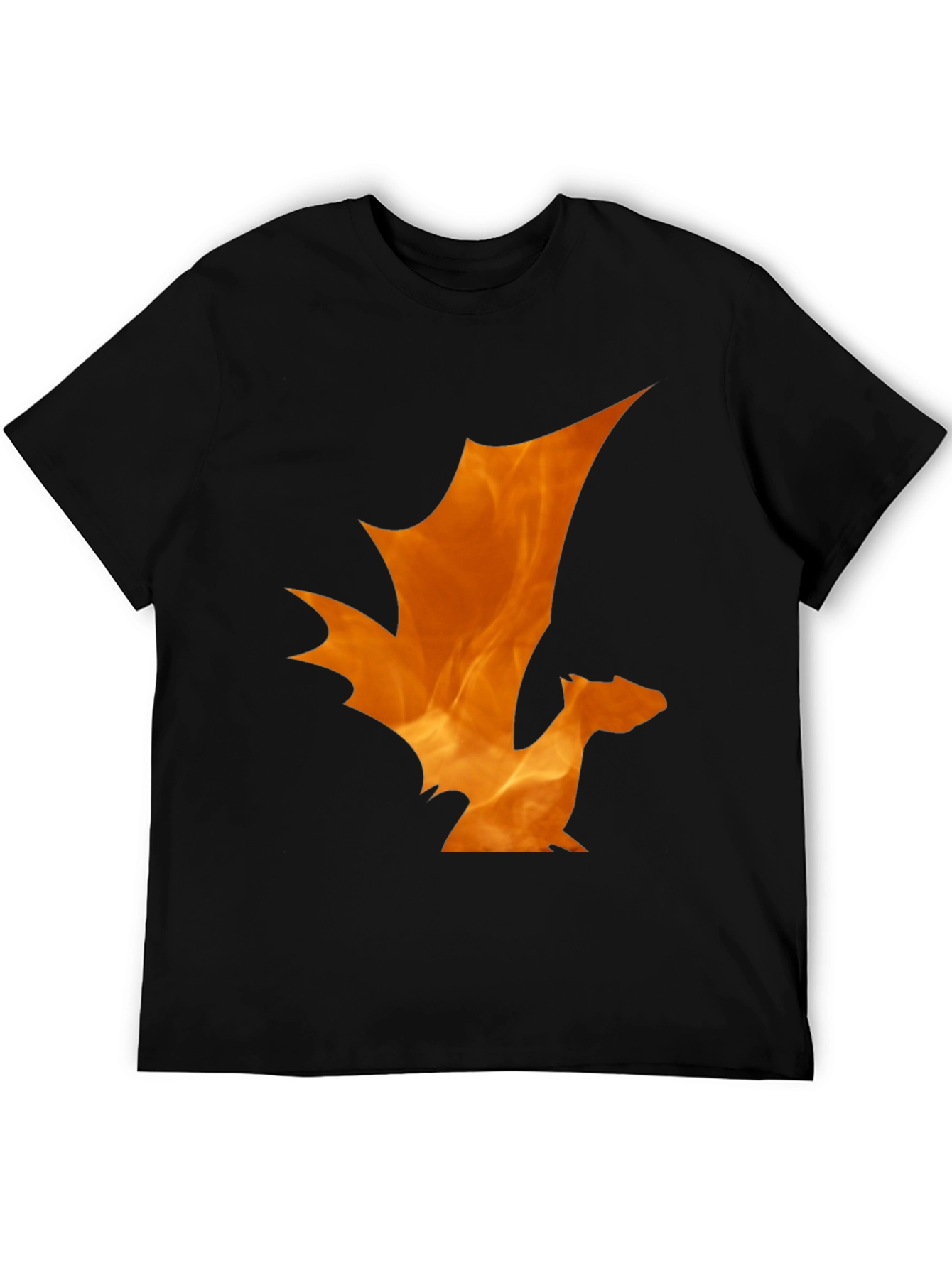 Fiery Dragon Graphic Tee - Black Cotton T-Shirt