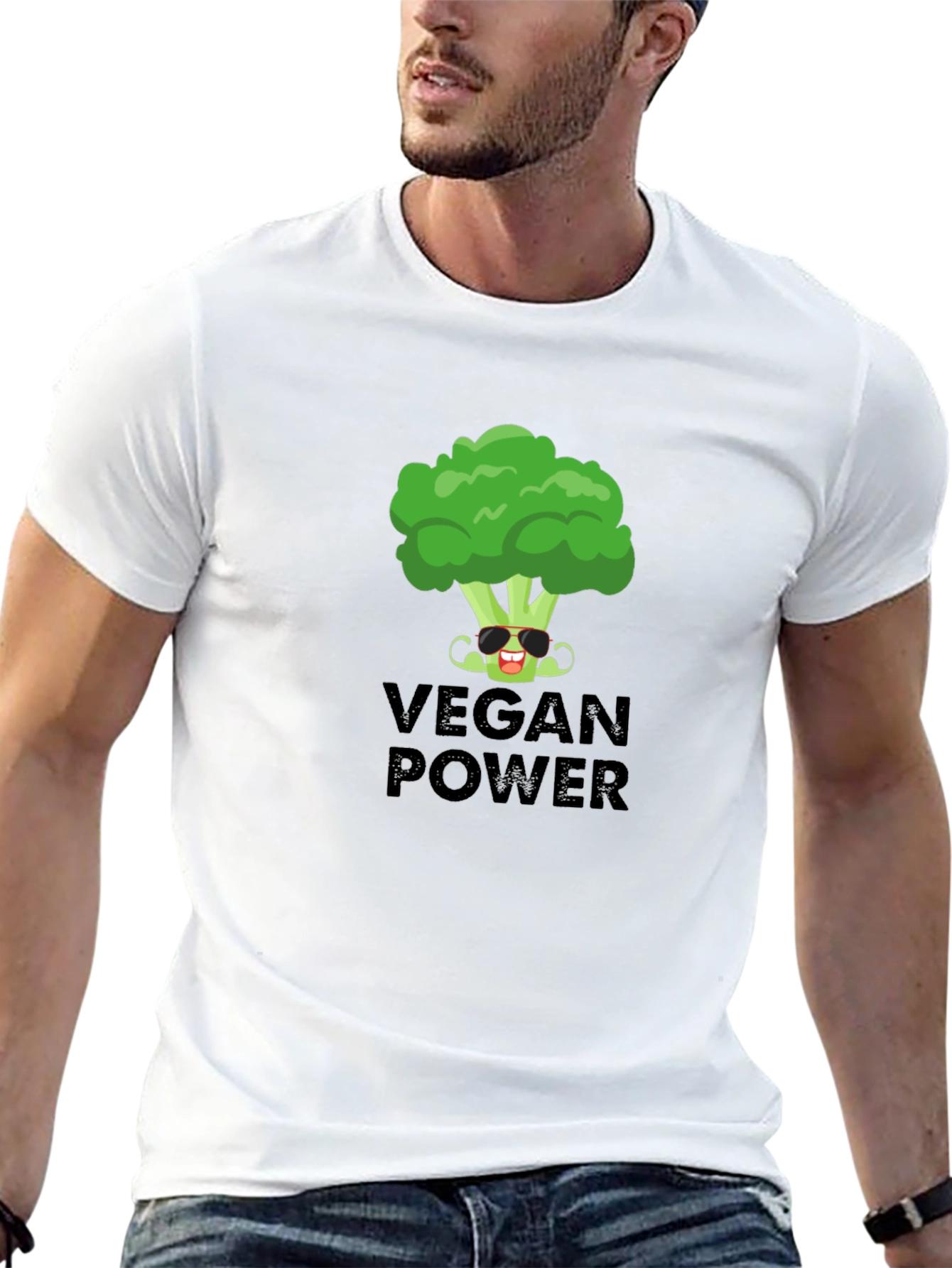 Vegan Power T-Shirt - Broccoli Graphic Tee