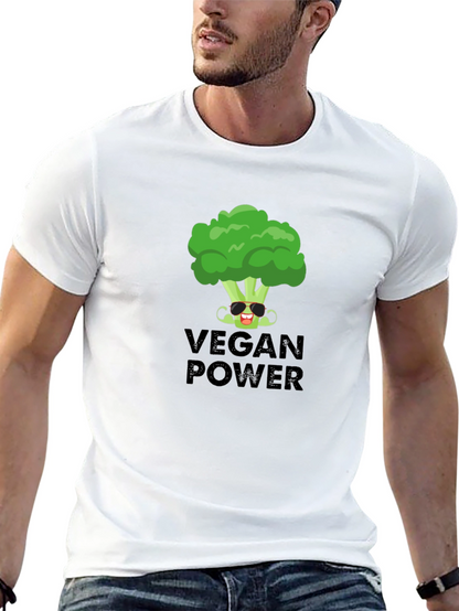 Vegan Power T-Shirt - Broccoli Graphic Tee