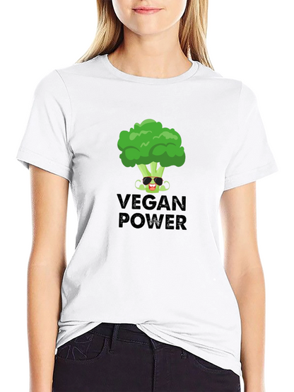 Vegan Power T-Shirt - Broccoli Graphic Tee