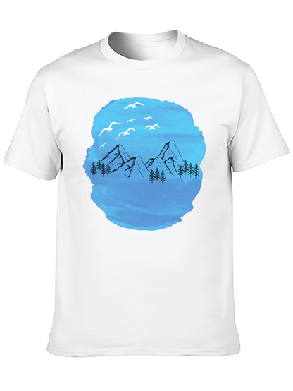 Mountain Scene Graphic T-Shirt - Black