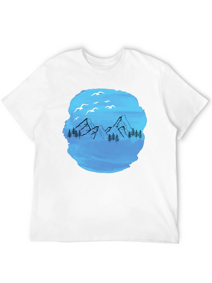 Mountain Scene Graphic T-Shirt - Black