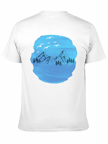Mountain Scene Graphic T-Shirt - Black