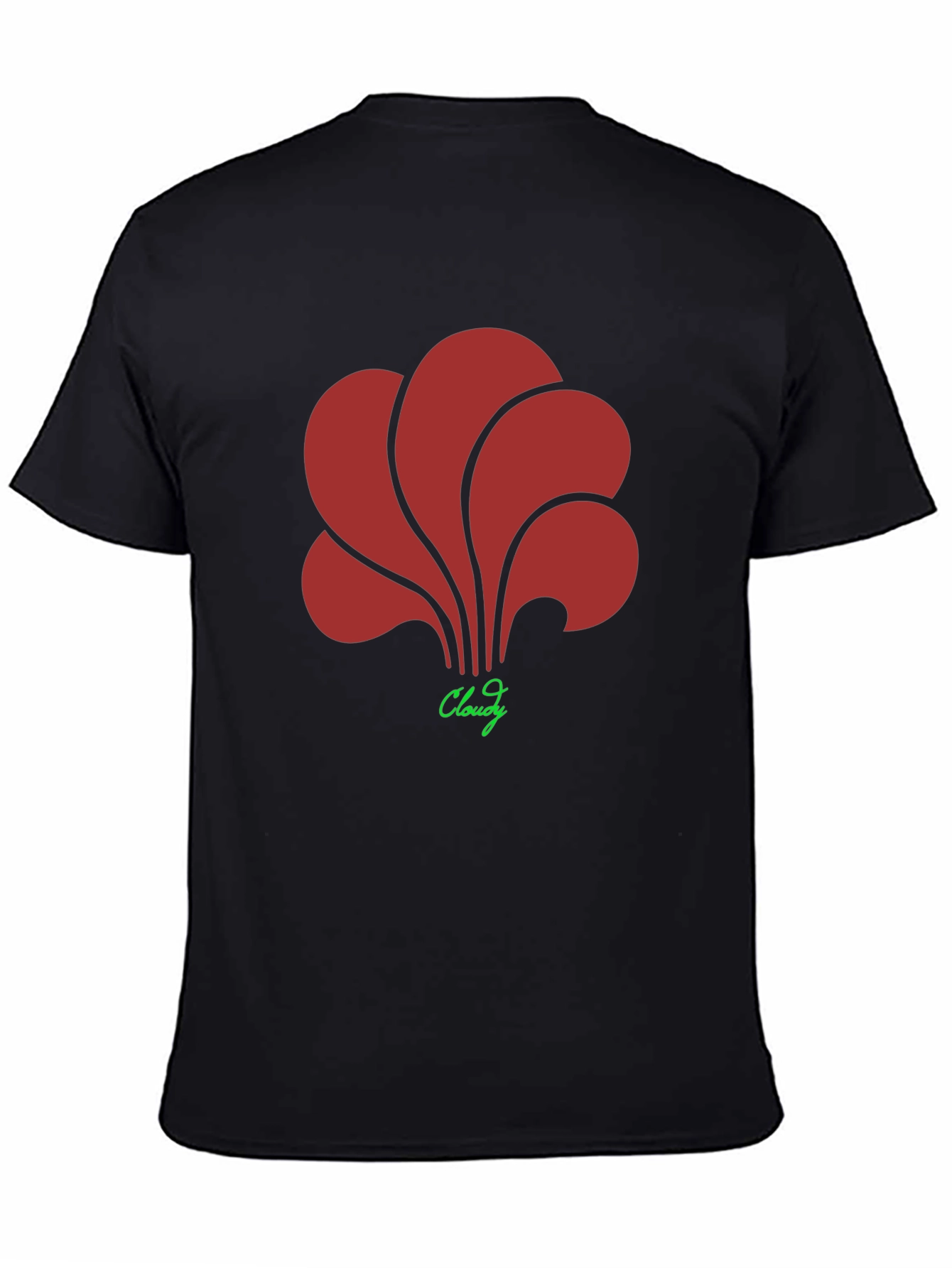 Abstract Floral Graphic Print Black T-Shirt