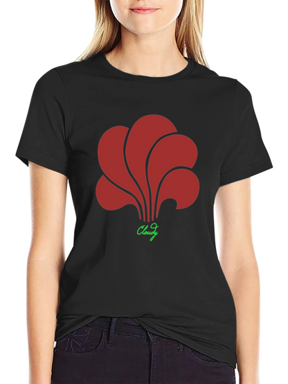 Abstract Floral Graphic Print Black T-Shirt