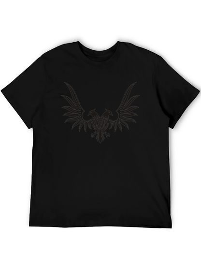 Mens Black Eagle Graphic Crewneck T-Shirt