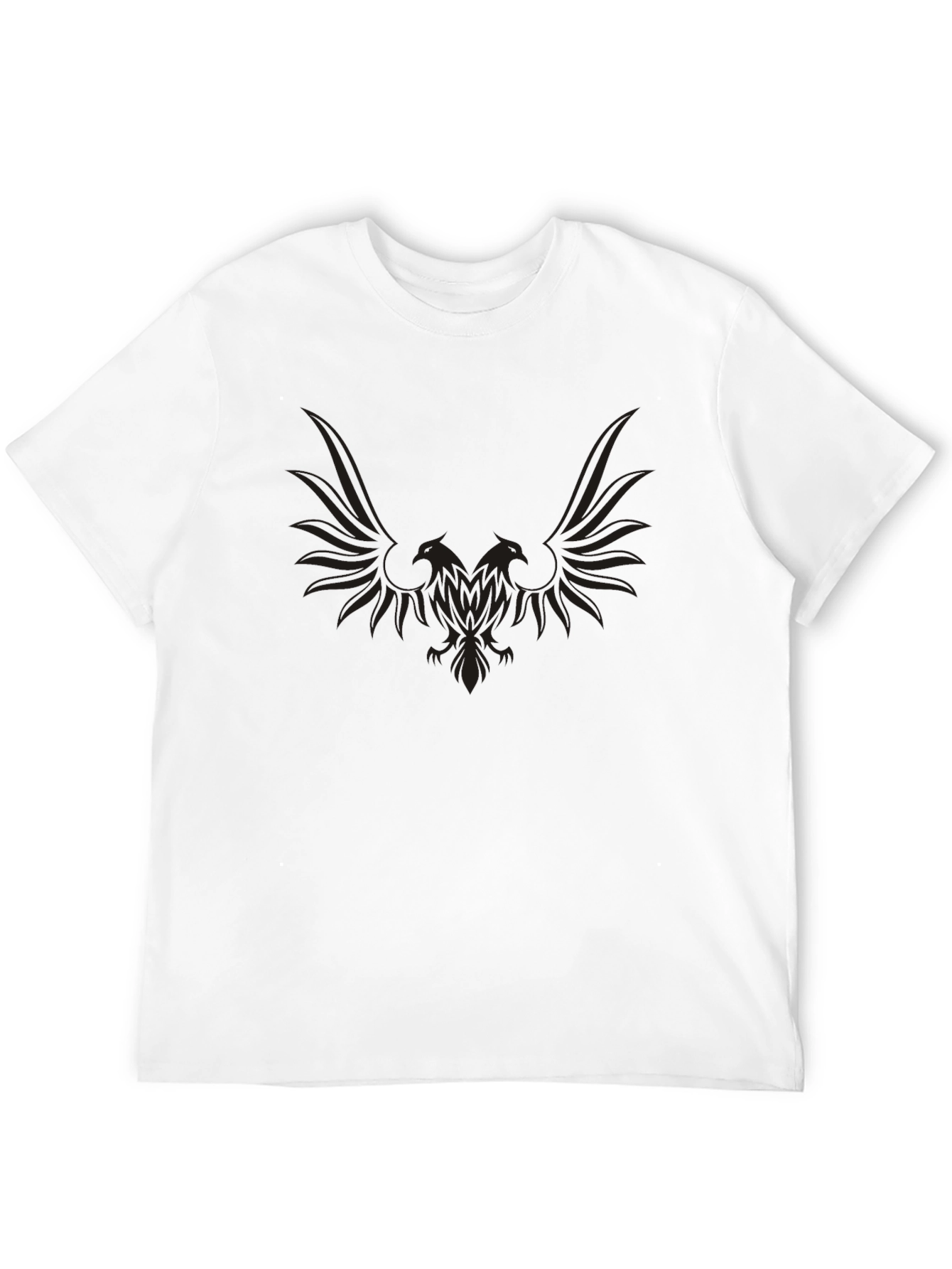 Mens Black Eagle Graphic Crewneck T-Shirt