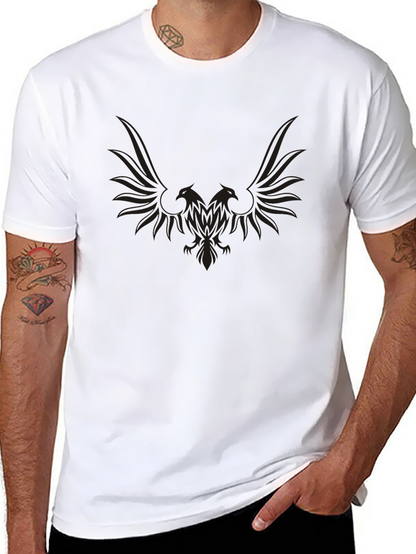 Mens Black Eagle Graphic Crewneck T-Shirt